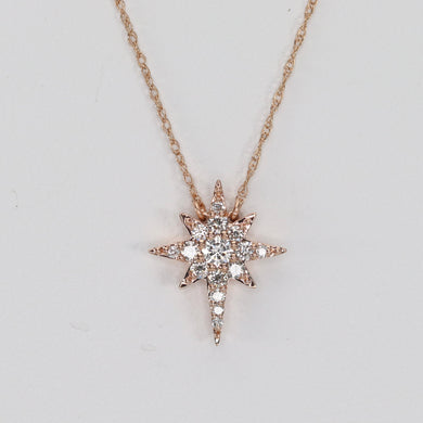 Diamond star necklace in rose gold