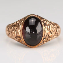 Load image into Gallery viewer, Antique garnet cabochon ring in rose gold