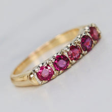 Load image into Gallery viewer, Estate ruby band in 14k yellow and white gold