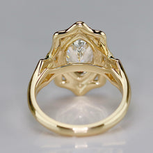 Load image into Gallery viewer, The Sienna - 1.64ctw Marquise lab grown diamond halo ring in 14k yellow gold