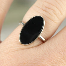 Load image into Gallery viewer, Oval black onyx vintage gold ring in 10k white gold