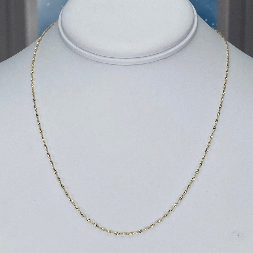 18” 14k yellow gold twisted chain