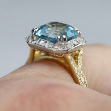 Load image into Gallery viewer, RESERVED: LAYAWAY PAYMENT 3 OF 20: 18k/platinum Aquamarine and diamond ring by David Klass