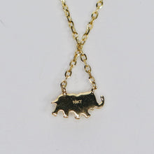 Load image into Gallery viewer, RESERVED: Dainty diamond Elephant necklace in yellow gold