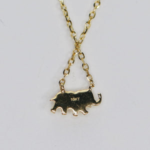 RESERVED: Dainty diamond Elephant necklace in yellow gold