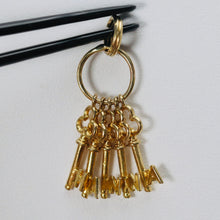 Load image into Gallery viewer, Vintage HANNA key charms pendant in yellow gold