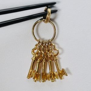 Vintage HANNA key charms pendant in yellow gold