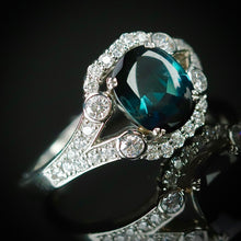 Load image into Gallery viewer, RESERVED FOR DI: PAYMENT 5 OF 5: SALE!!  Estate indicolite and diamond ring in platinum