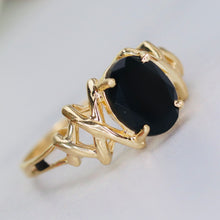 Load image into Gallery viewer, Vintage 14k yellow gold onyx ring