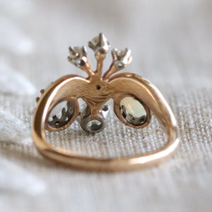 50% OFF!  Vintage opal and Diamond ring in 14k yellow gold