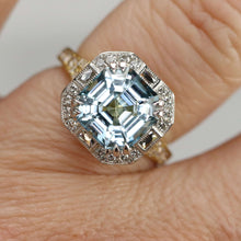 Load image into Gallery viewer, RESERVED: LAYAWAY PAYMENT 3 OF 20: 18k/platinum Aquamarine and diamond ring by David Klass