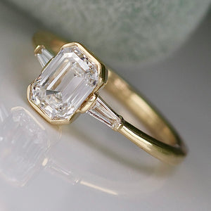 BALANCE FOR CUSTOM ORDER: Custom built lab grown diamond ring in 14k yellow gold