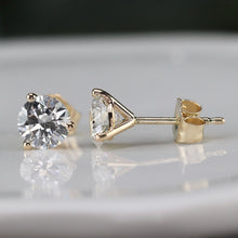 Load image into Gallery viewer, Lab grown 1.17ctw F-G/SI Diamond studs in 14k yellow gold