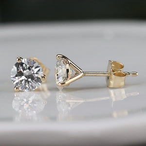 Lab grown 1.17ctw F-G/SI Diamond studs in 14k yellow gold