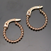 Load image into Gallery viewer, Beaded Huggies in 14k rose gold