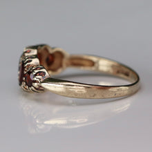 Load image into Gallery viewer, Vintage Garnet 5 stone band in yellow gold