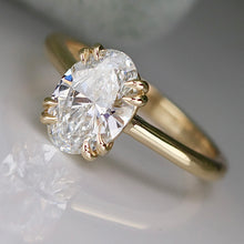 Load image into Gallery viewer, RESERVED: MANOR ROYAL:  The Ophelia - 1.93ct lab grown oval diamond ring in 14k yellow gold D/VVS2
