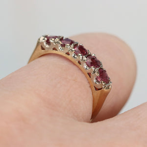 Estate ruby band in 14k yellow and white gold