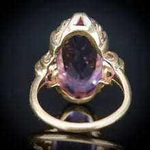 Load image into Gallery viewer, MEGA SALE!  Vintage oval Amethyst ring in yellow gold