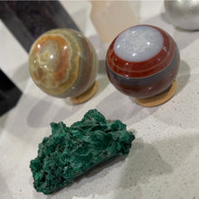Load image into Gallery viewer, Set of 8 minerals: including selenite, labradorite, agate, and velvet malachite