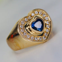 Load image into Gallery viewer, Estate Sapphire and diamond ring in 18k yellow gold