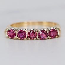 Load image into Gallery viewer, Estate ruby band in 14k yellow and white gold