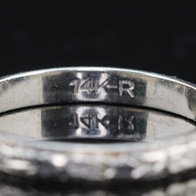Load image into Gallery viewer, Vintage orange blossom band ring in 14k white gold from Manor Jewels.