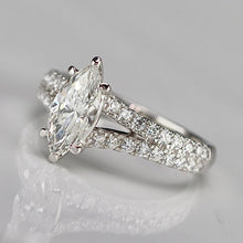 Load image into Gallery viewer, 50% OFF!  Vera Wang Designer Lab Grown Marquise diamond ring in 14k white gold