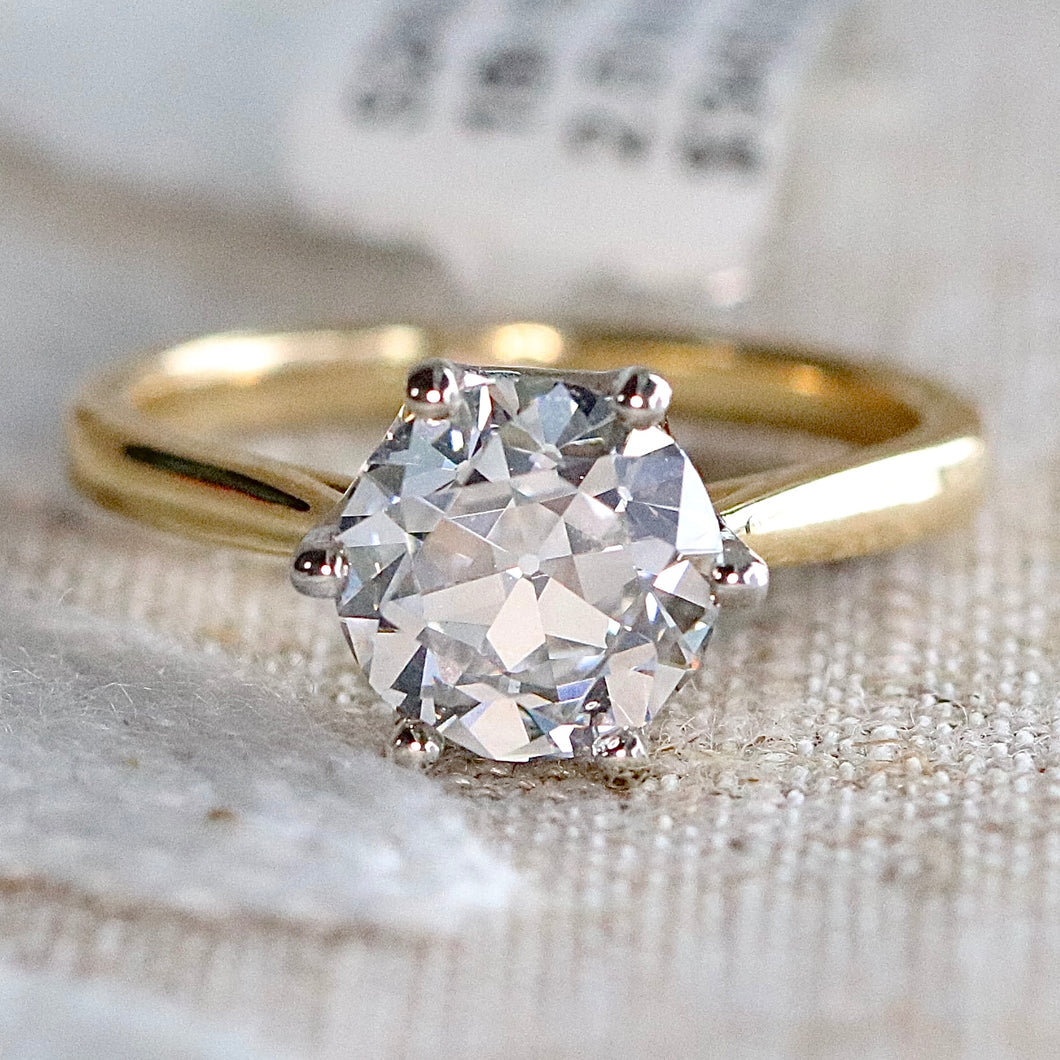 The Beatrice - 2.51ct lab grown OEC diamond ring in 18k yellow & white gold