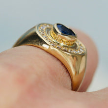Load image into Gallery viewer, Estate Sapphire and diamond ring in 18k yellow gold