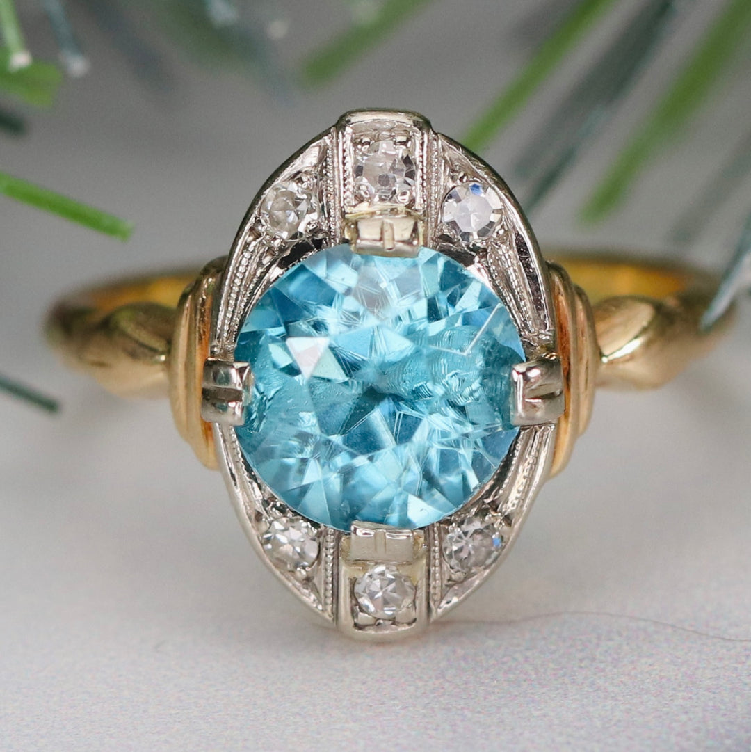 Find the perfect vintage blue zircon ring for any occasion on our website. Our antique blue zircon rings have been hand selected for quality and desirability.