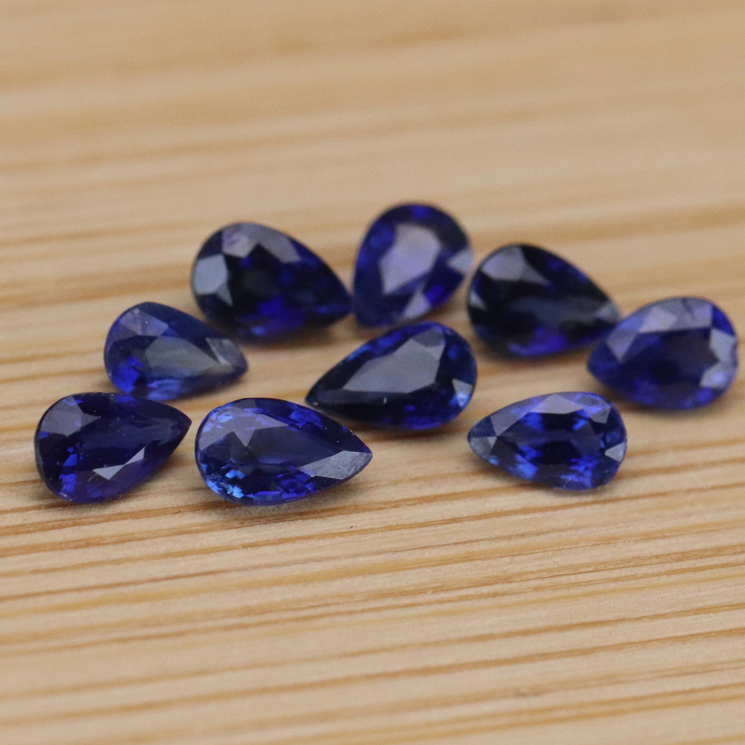 2.82ctw of blue pear shaped sapphires