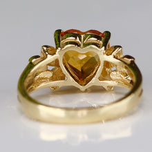 Load image into Gallery viewer, Citrine heart ring in 14k yellow gold