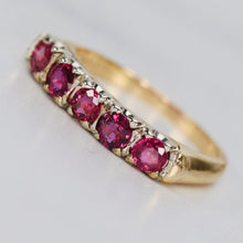 Load image into Gallery viewer, Estate ruby band in 14k yellow and white gold