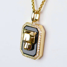 Load image into Gallery viewer, RESERVED: PAYMENT 5 OF 10: Onyx and diamond Panther necklace by Effy in 14k yellow gold