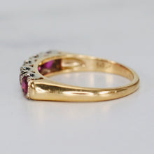 Load image into Gallery viewer, Estate ruby band in 14k yellow and white gold