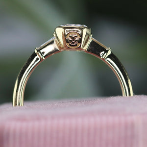 BALANCE FOR CUSTOM ORDER: Custom built lab grown diamond ring in 14k yellow gold