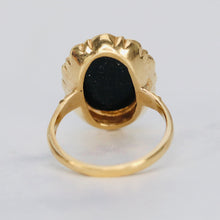Load image into Gallery viewer, Classic onyx ring in a framed setting of yellow gold