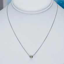 Load image into Gallery viewer, Diamond solitaire slider necklace in 14k white gold