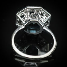 Load image into Gallery viewer, RESERVED FOR DI: PAYMENT 5 OF 5:  SALE!!  Custom London Blue topaz and diamond ring in 14k white gold