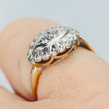 Load image into Gallery viewer, Vintage Princess diamond ring in yellow and white gold