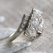 Load image into Gallery viewer, 50% OFF!  Stunning diamond bypass ring in 14k white gold *onyx deal*