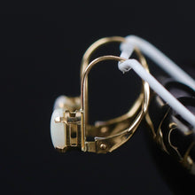 Load image into Gallery viewer, Opal leverback earrings in yellow gold