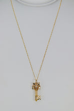 Load image into Gallery viewer, Heavy diamond key necklace in 18k yellow gold