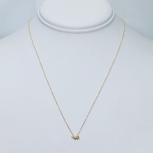 RESERVED: Dainty diamond Elephant necklace in yellow gold