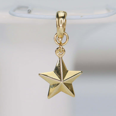 14k yellow gold star charm with enhancer bail