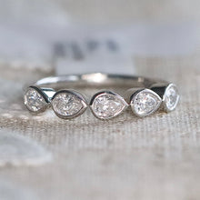 Load image into Gallery viewer, Lab grown 5 stone diamond band ring in 14k white gold
