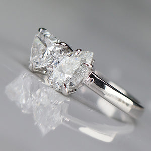 2ctw lab grown toi et moi 2 stone diamond ring in 14k white gold