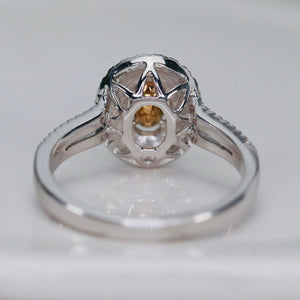 Vera Wang Designer Morganite and diamond ring in 14k white and rose gold