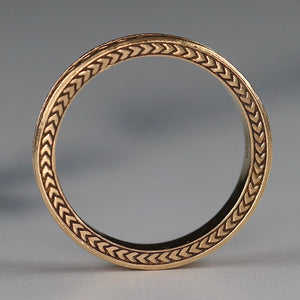 Preloved wheat patterned band in 18k yellow gold